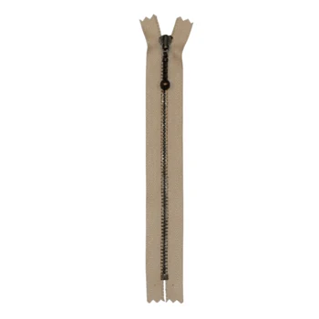YKK Fast Lynlås Antik Messing 4 mm 23 cm